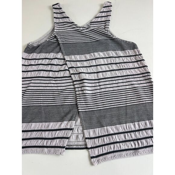Anthropologie Deletta Women's Split Back V-Neck Tank Top Gray Stripe Size XS - Picture 5 of 12